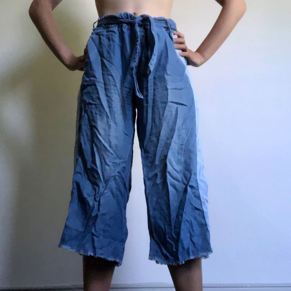 Cloth & Stone Two-Tone Cropped Wide Leg Pants